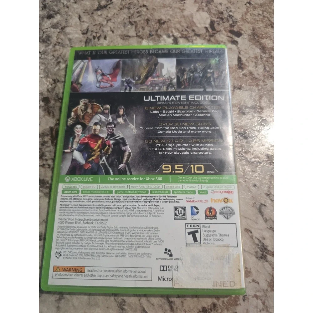 Injustice: Gods Among US Ultimate Edition For Xbox 360 Fighting Very Good 0E